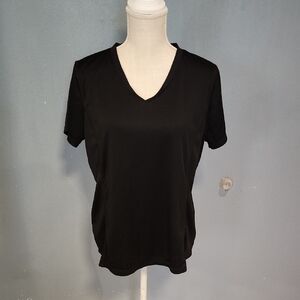 Life Vneck Black Relaxed Fit Athletic Exercise Tee Shirt